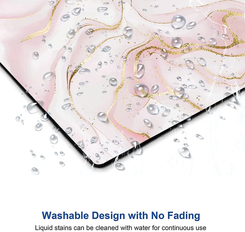 KUOSGM Mouse Pad  Pink Marble with Gold Glitter Wave Mouse Pad Rectangle Custom Designs  Waterproof Anti-Slip Rubber Mousepad Office Accessories Desk Decor Wireless Mouse Pads for Computers Laptop - Image 4